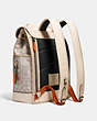 COACH®,LEAGUE FLAP BACKPACK IN SIGNATURE JACQUARD,Jacquard/Smooth Leather,X-Large,Black Copper/Stone/Ivory,Angle View