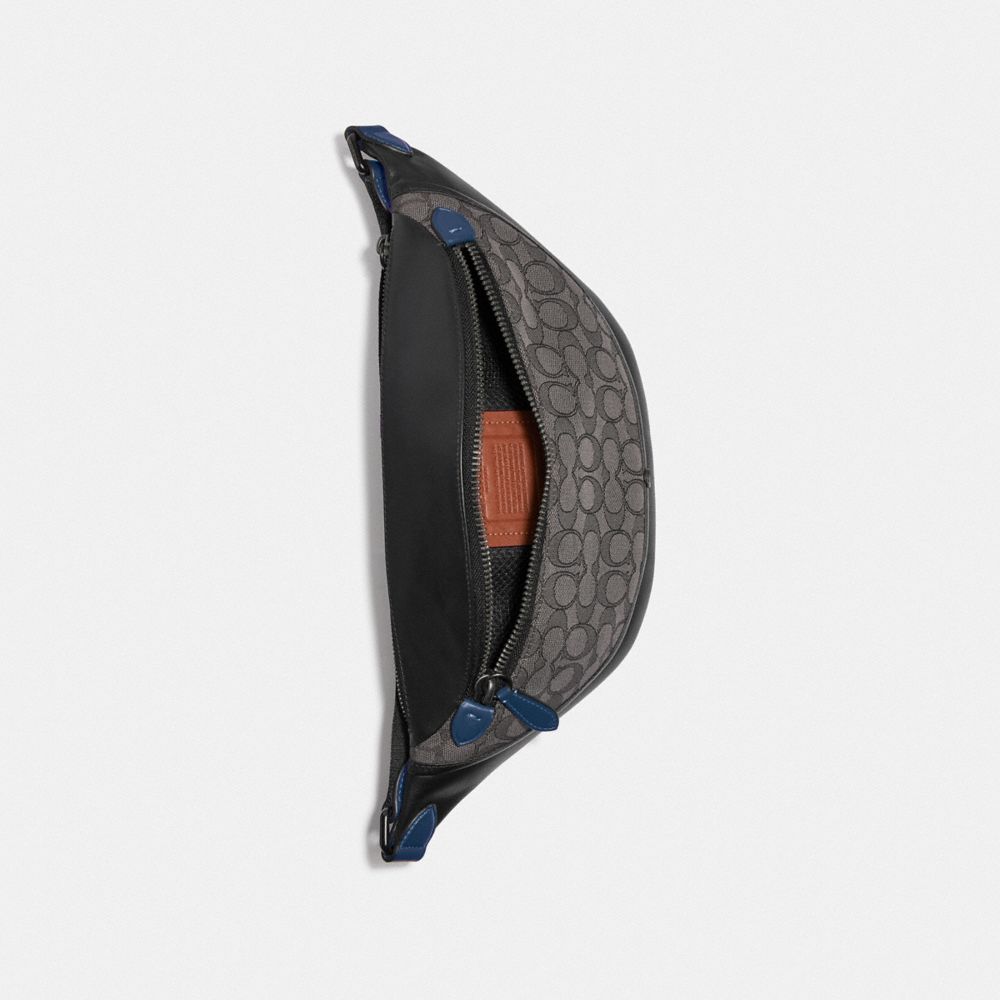 COACH®,League Belt Bag In Signature Jacquard,,Inside View,Top View