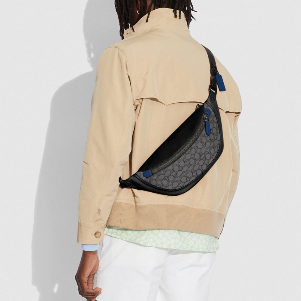COACH®,League Belt Bag In Signature Jacquard,,Detail View