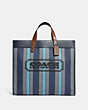 COACH®,FIELD TOTE BAG 40 IN ORGANIC COTTON CANVAS,Organic Cotton Canvas,X-Large,JI/Ocean Multi,Front View