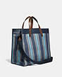 COACH®,FIELD TOTE BAG 40 IN ORGANIC COTTON CANVAS,Organic Cotton Canvas,X-Large,JI/Ocean Multi,Angle View
