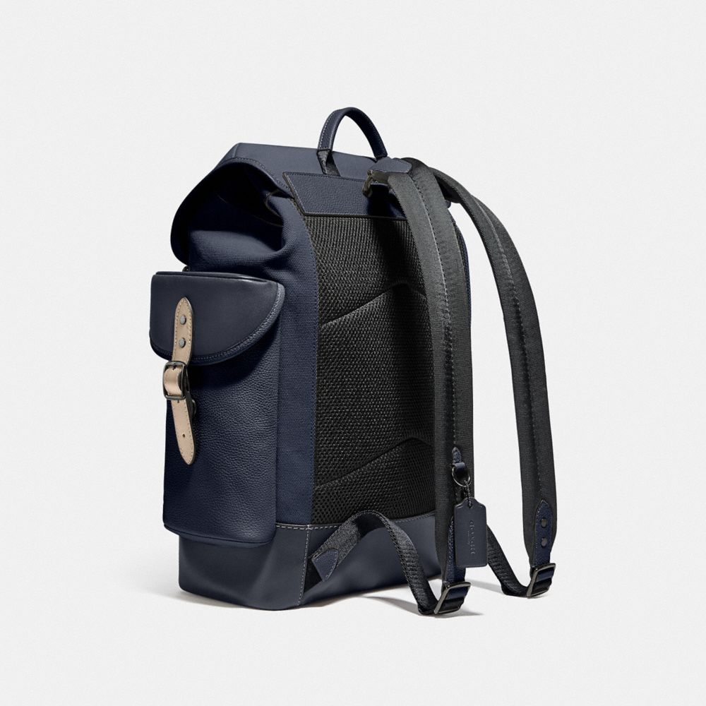 COACH®,Hitch Backpack In Organic Cotton Canvas,,Angle View