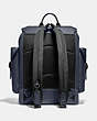 COACH®,HITCH BACKPACK IN ORGANIC COTTON CANVAS,Organic Cotton Canvas,Large,Black Copper/Midnight Navy Multi,Back View