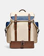 COACH®,HITCH BACKPACK IN ORGANIC COTTON CANVAS,Organic Cotton Canvas,Large,Black Copper/Natural Multi,Front View