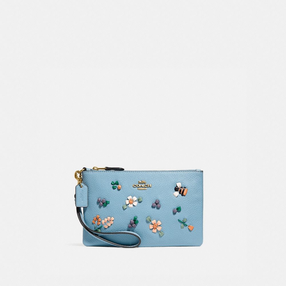 COACH®  Small Wristlet With Floral Embroidery