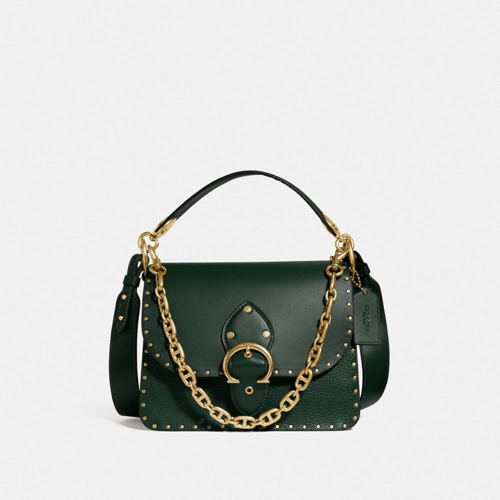 Coach Beat Shoulder Bag 18 Rivets Colorblock