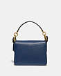 COACH®,BEAT SHOULDER BAG 18,Smooth Leather/Pebble Leather,Small,Brass/Deep Blue,Back View