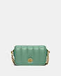 COACH®,DINKY 18 WITH QUILTING,Smooth Leather,Small,Brass/Washed Green,Front View