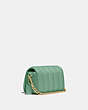 COACH®,DINKY 18 WITH QUILTING,Smooth Leather,Small,Brass/Washed Green,Angle View