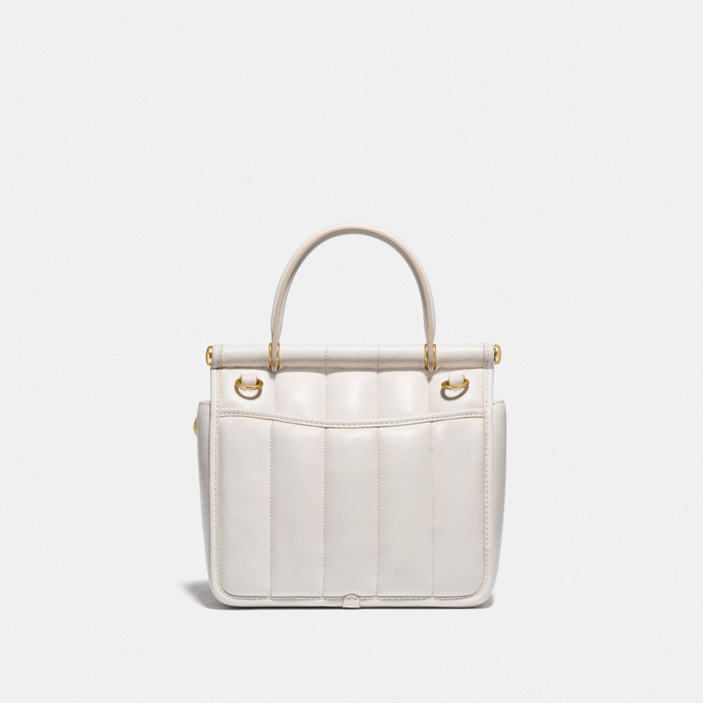 COACH®,POIGNÉE SUPÉRIEURE WILLIS 18 AVEC MATELASSAGE,Cuir souple,Laiton/Craie,Back View