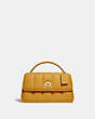 COACH®,TURNLOCK CLUTCH 20 WITH QUILTING,Nappa leather,Small,Brass/Buttercup,Front View
