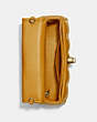 COACH®,TURNLOCK CLUTCH 20 WITH QUILTING,Nappa leather,Small,Brass/Buttercup,Inside View,Top View