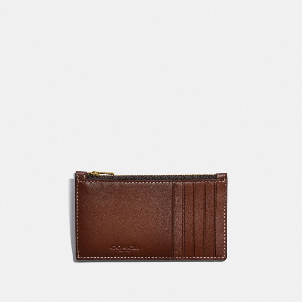 Zip Card Case With Embroidery