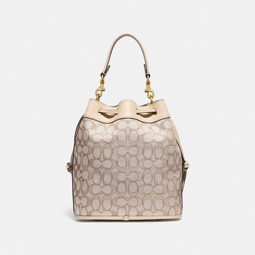 COACH®,Field Bucket Bag In Signature Jacquard,,Back View