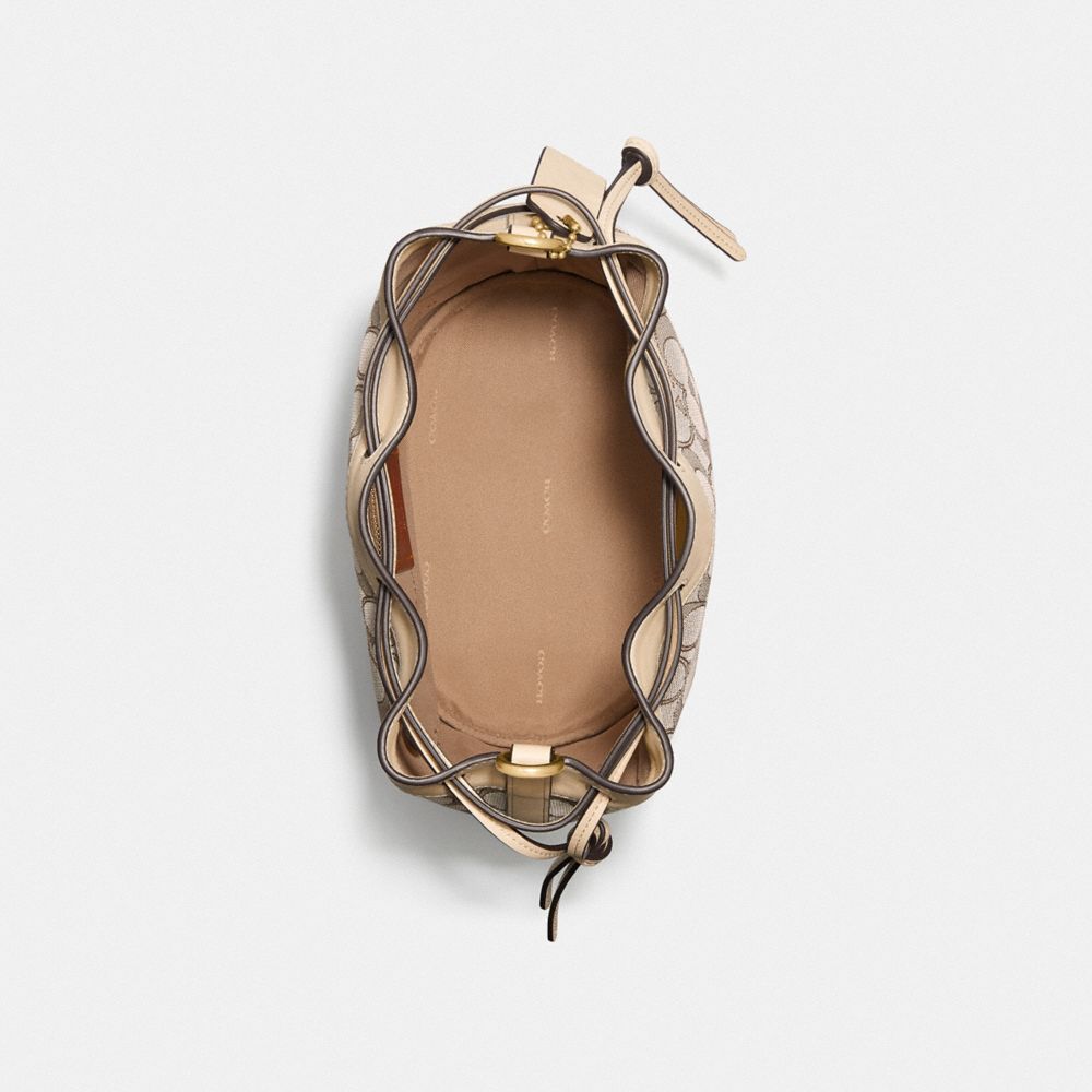 COACH®,Field Bucket Bag In Signature Jacquard,,Inside View,Top View