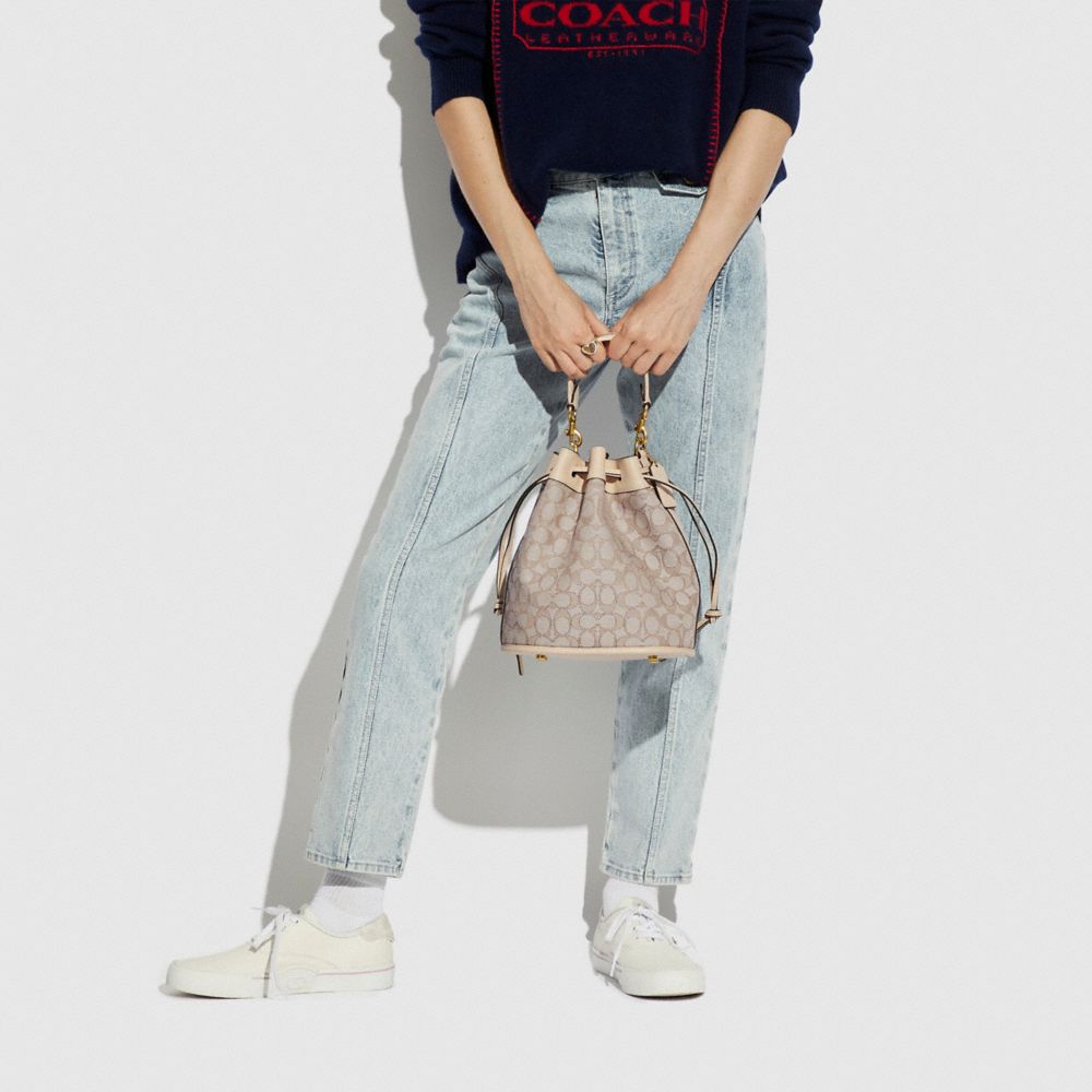COACH®,Field Bucket Bag In Signature Jacquard,,Detail View