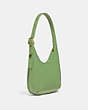 COACH®,ERGO SHOULDER BAG IN ORIGINAL NATURAL LEATHER,Original Natural Leather,Small,Brass/Plant Green,Angle View