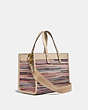 COACH®,FIELD TOTE 30 IN UPWOVEN LEATHER,Upcycled Woven Leather,Large,Brass/Ivory Multi,Angle View