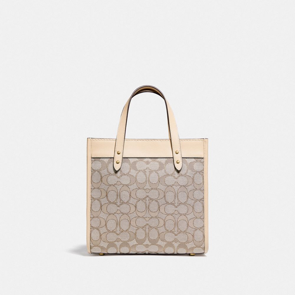 COACH®,Field Tote 22 In Signature Jacquard,,Back View