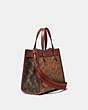 COACH®,FIELD TOTE 22 IN SIGNATURE CANVAS WITH HORSE AND CARRIAGE PRINT,canvas,Medium,Brass/Tan Truffle Rust,Angle View