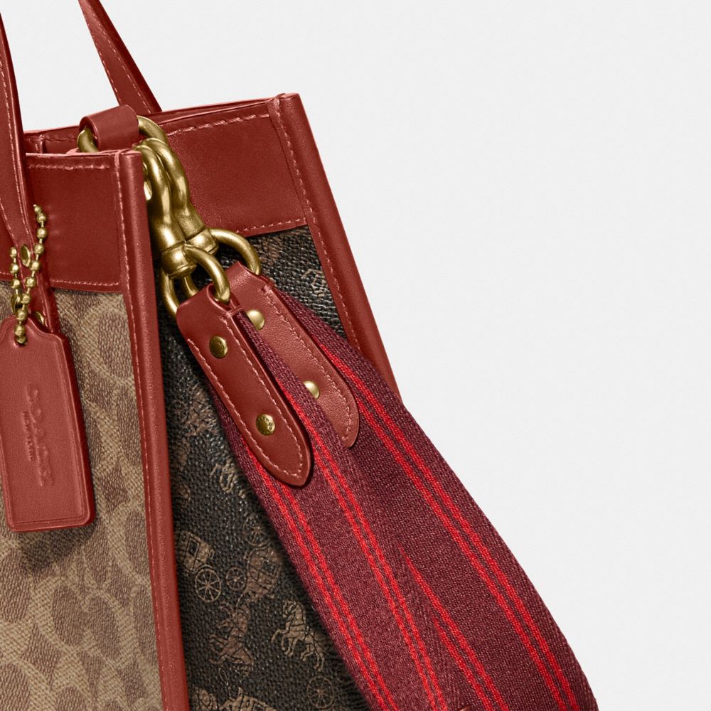 COACH®,Field Tote 22 In Signature Canvas With Horse And Carriage Print,,Closer View