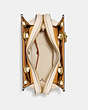 COACH®,ROGUE 25 WITH EMBROIDERY,Natural Pebble Leather,Medium,Brass/Ivory,Inside View,Top View