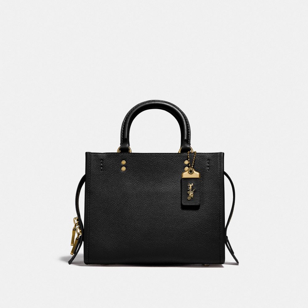 COACH®,ROGUE 25,Cuir galet,Laiton/Noir,Front View