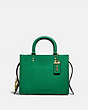 COACH®,ROGUE BAG 25,Pebble Leather,Medium,Brass/Green,Front View