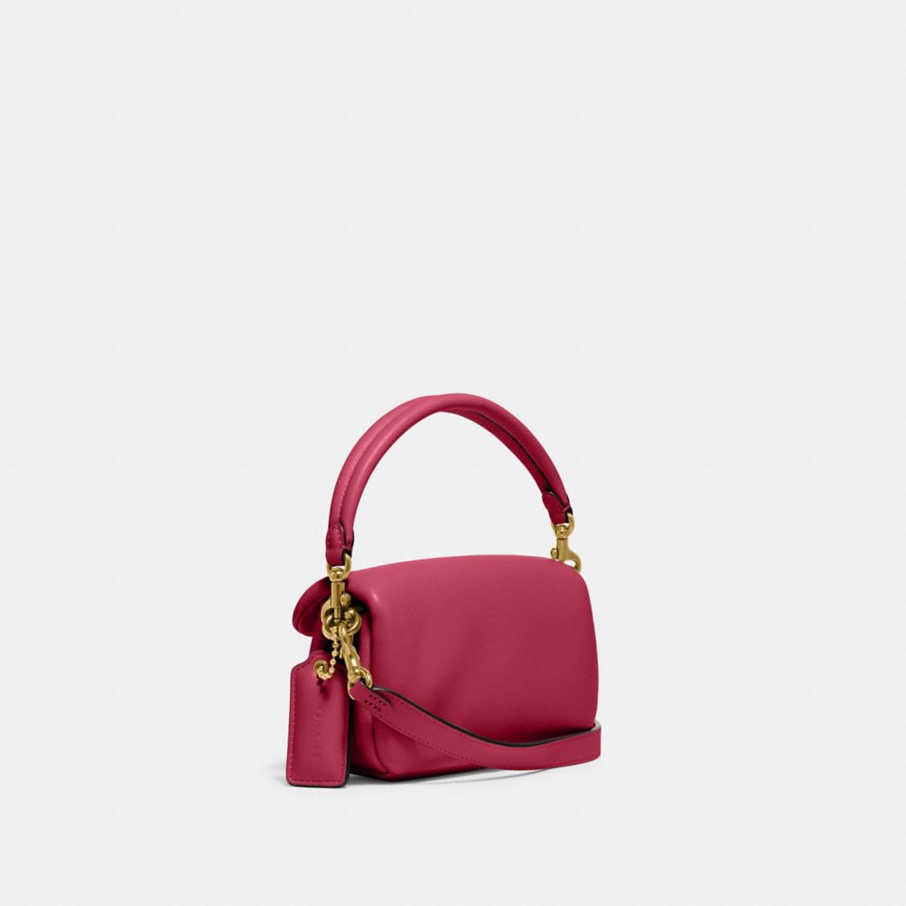 COACH®,Pillow Tabby Shoulder Bag 18,Calfskin Leather,Crossbody,Logo,Silver Metal,Casual,,Angle View