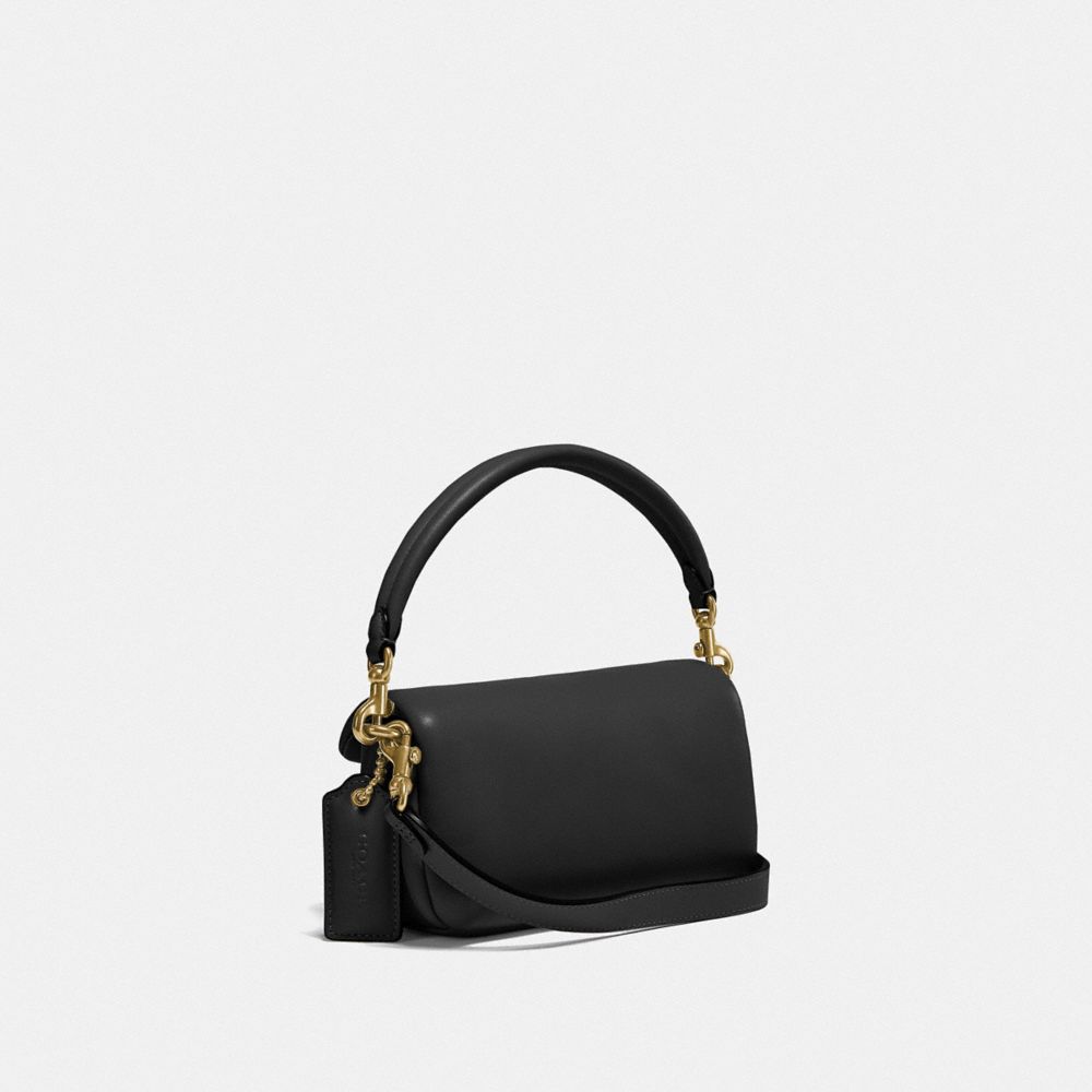 COACH®,Pillow Tabby Shoulder Bag 18,Calfskin Leather,Crossbody,Logo,Silver Metal,Casual,,Angle View