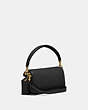 COACH®,PILLOW TABBY SHOULDER BAG 18,Smooth Leather,Mini,Brass/Black,Angle View