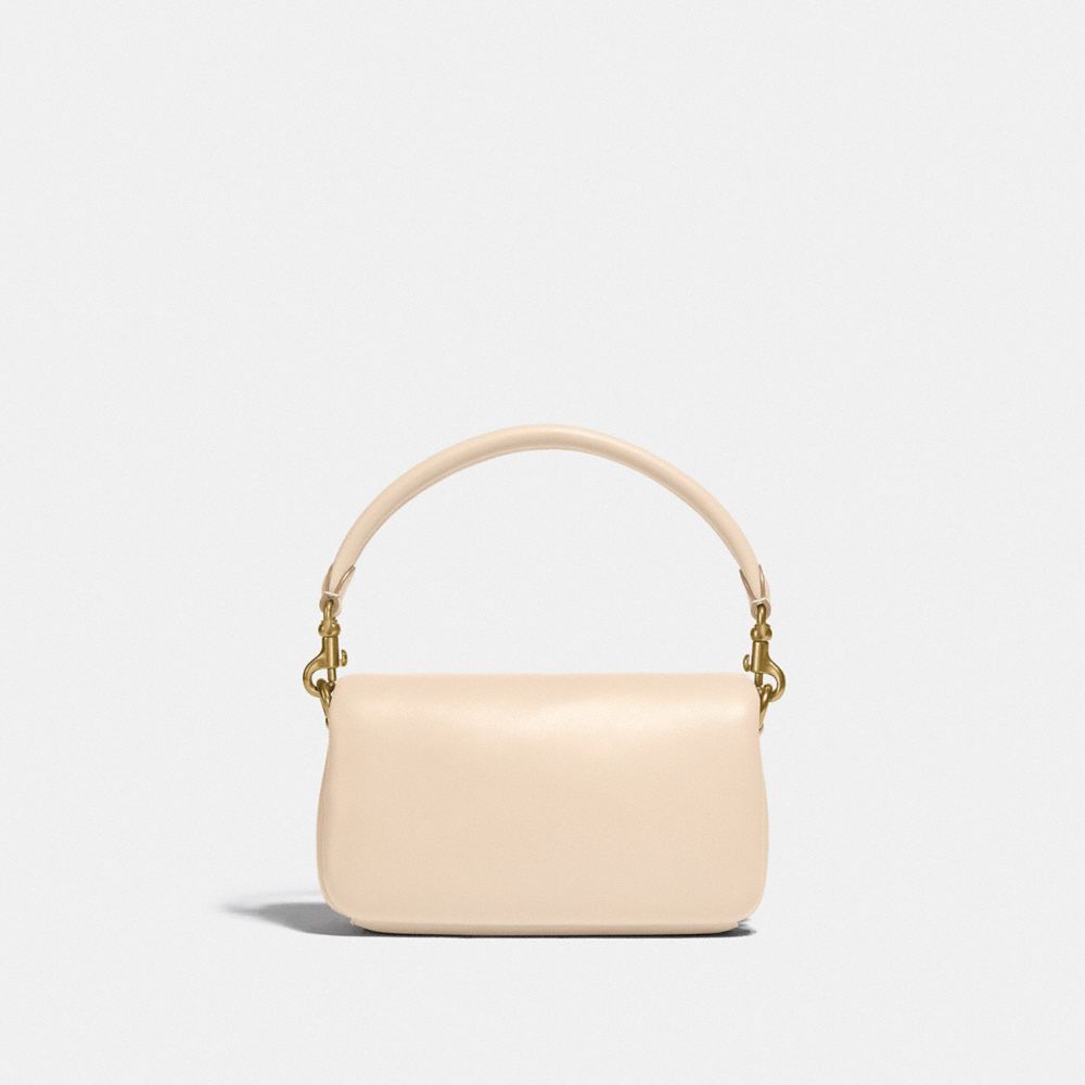 COACH®,Pillow Tabby Shoulder Bag 18,Calfskin Leather,Crossbody,Logo,Silver Metal,Casual,,Back View