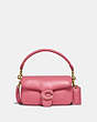 COACH®,PILLOW TABBY SHOULDER BAG 18,Nappa leather,Mini,Brass/Red,Front View