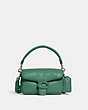 COACH®,PILLOW TABBY SHOULDER BAG 18,Smooth Leather,Mini,Silver/Bright Green,Front View