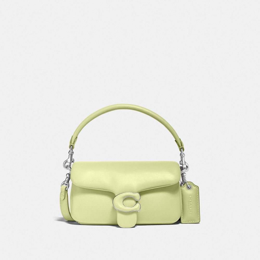 COACH®,PILLOW TABBY SHOULDER BAG 18,Nappa leather,Mini,Pale Lime/Light Antique Nickel,Front View