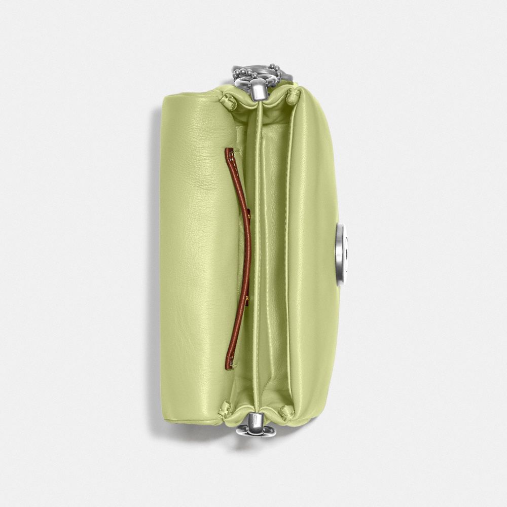 COACH®,Pillow Tabby Shoulder Bag 18,Calfskin Leather,Crossbody,Logo,Silver Metal,Casual,,Inside View,Top View