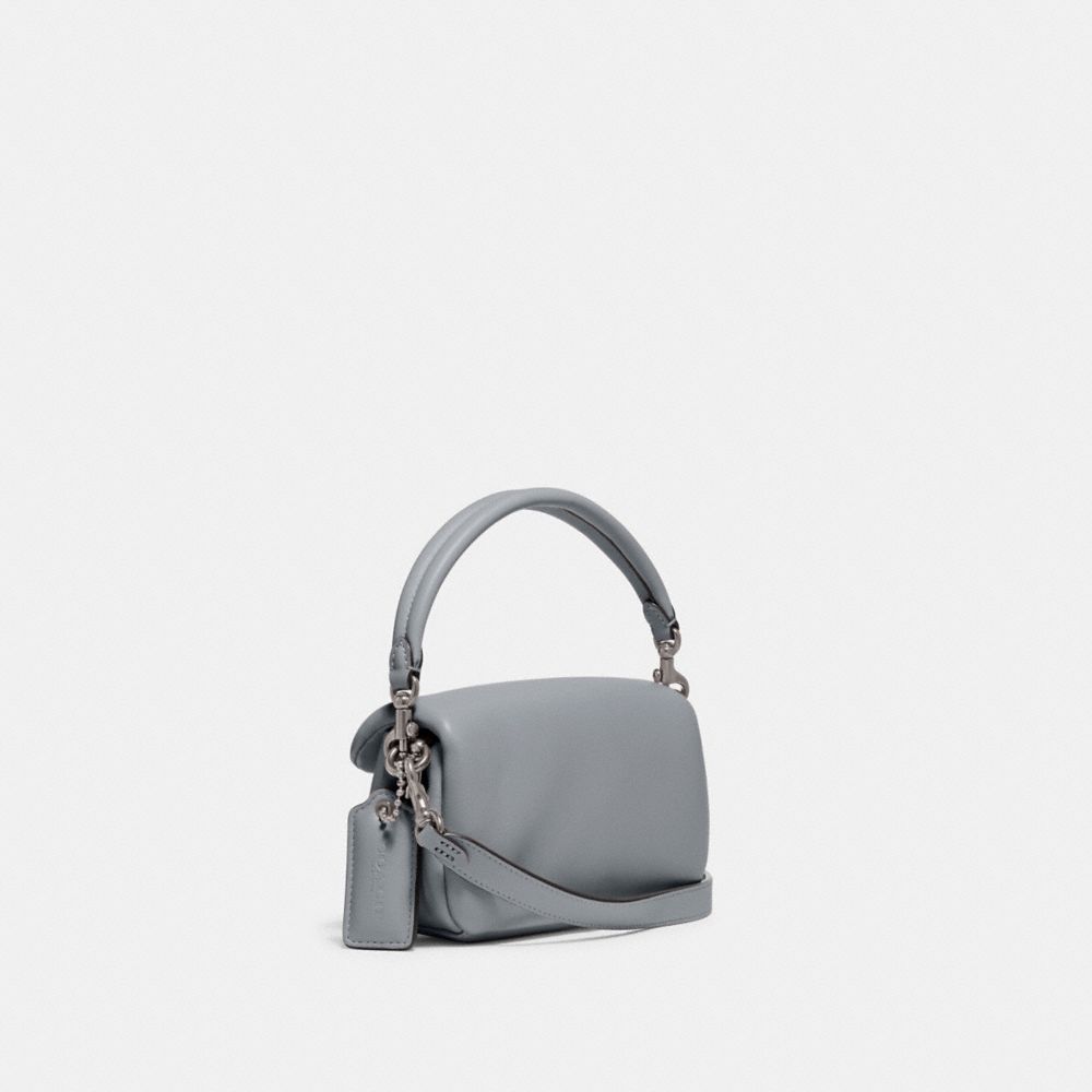 COACH®,Pillow Tabby Shoulder Bag 18,Calfskin Leather,Crossbody,Logo,Silver Metal,Casual,,Angle View