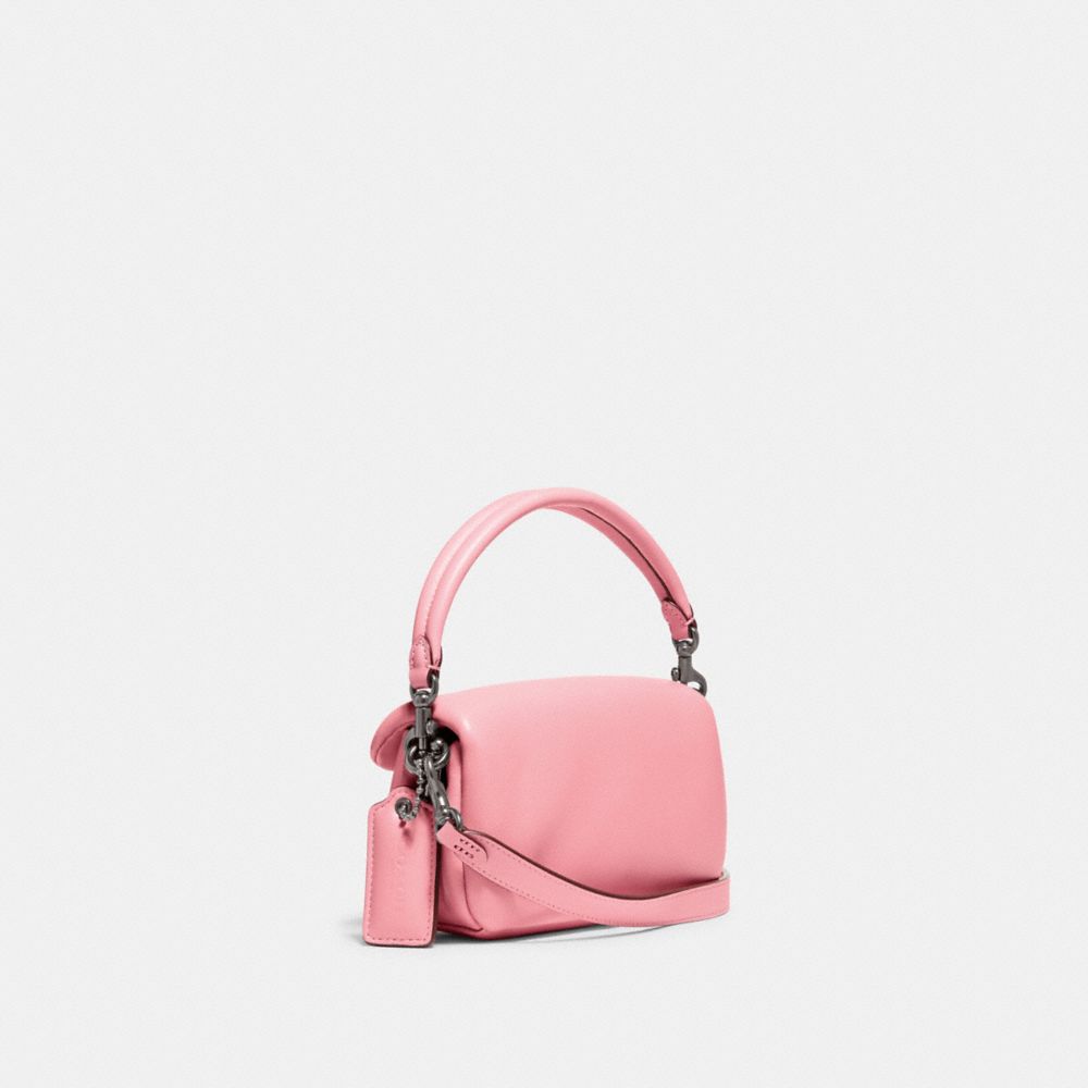 COACH®,Pillow Tabby Shoulder Bag 18,Calfskin Leather,Crossbody,Logo,Silver Metal,Casual,,Angle View