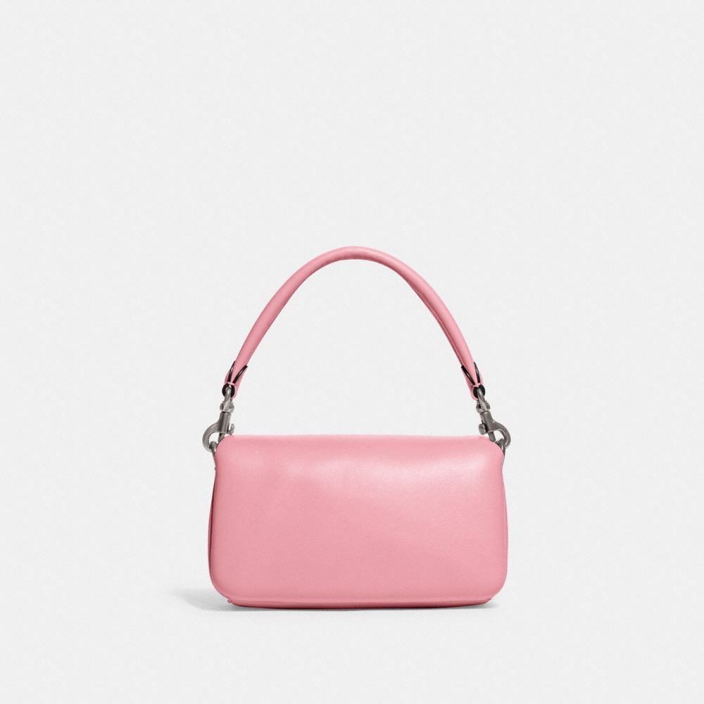 COACH®,Pillow Tabby Shoulder Bag 18,Calfskin Leather,Crossbody,Logo,Silver Metal,Casual,,Back View