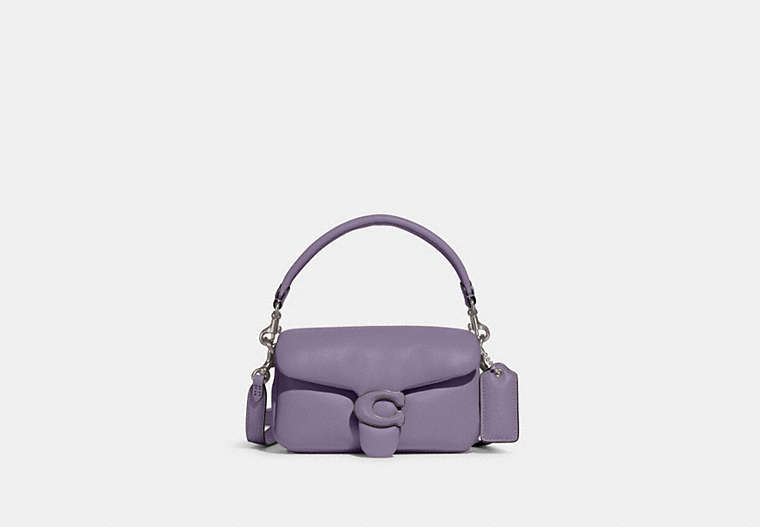 COACH®,PILLOW TABBY SHOULDER BAG 18,Smooth Leather,Mini,Silver/Light Violet,Front View