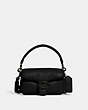 COACH®,PILLOW TABBY SHOULDER BAG 18,Smooth Leather,Mini,Pewter/Black,Front View