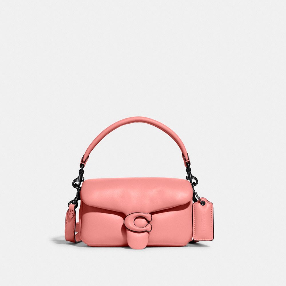 COACH®,PORTÉ-ÉPAULE PILLOW TABBY 18,Cuir nappa,Étain/Rose bonbon,Front View