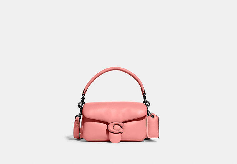 COACH®,PILLOW TABBY SHOULDER BAG 18,Smooth Leather,Mini,Pewter/Candy Pink,Front View