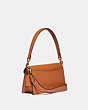 COACH®,TABBY SHOULDER BAG 26 WITH SNAKESKIN DETAIL,Pebble Leather,Medium,Brass/Hazelnut,Angle View