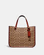 COACH®,TYLER CARRYALL 28 IN SIGNATURE CANVAS,Signature Coated Canvas,Medium,Brass/Tan/Rust,Front View