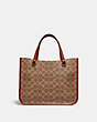 COACH®,TYLER CARRYALL 28 IN SIGNATURE CANVAS,Signature Coated Canvas,Medium,Brass/Tan/Rust,Back View