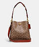 COACH®,WILLOW BUCKET BAG IN SIGNATURE CANVAS,Signature Coated Canvas,Brass/Tan/Rust,Front View