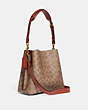COACH®,WILLOW BUCKET BAG IN SIGNATURE CANVAS,Signature Coated Canvas,Brass/Tan/Rust,Angle View