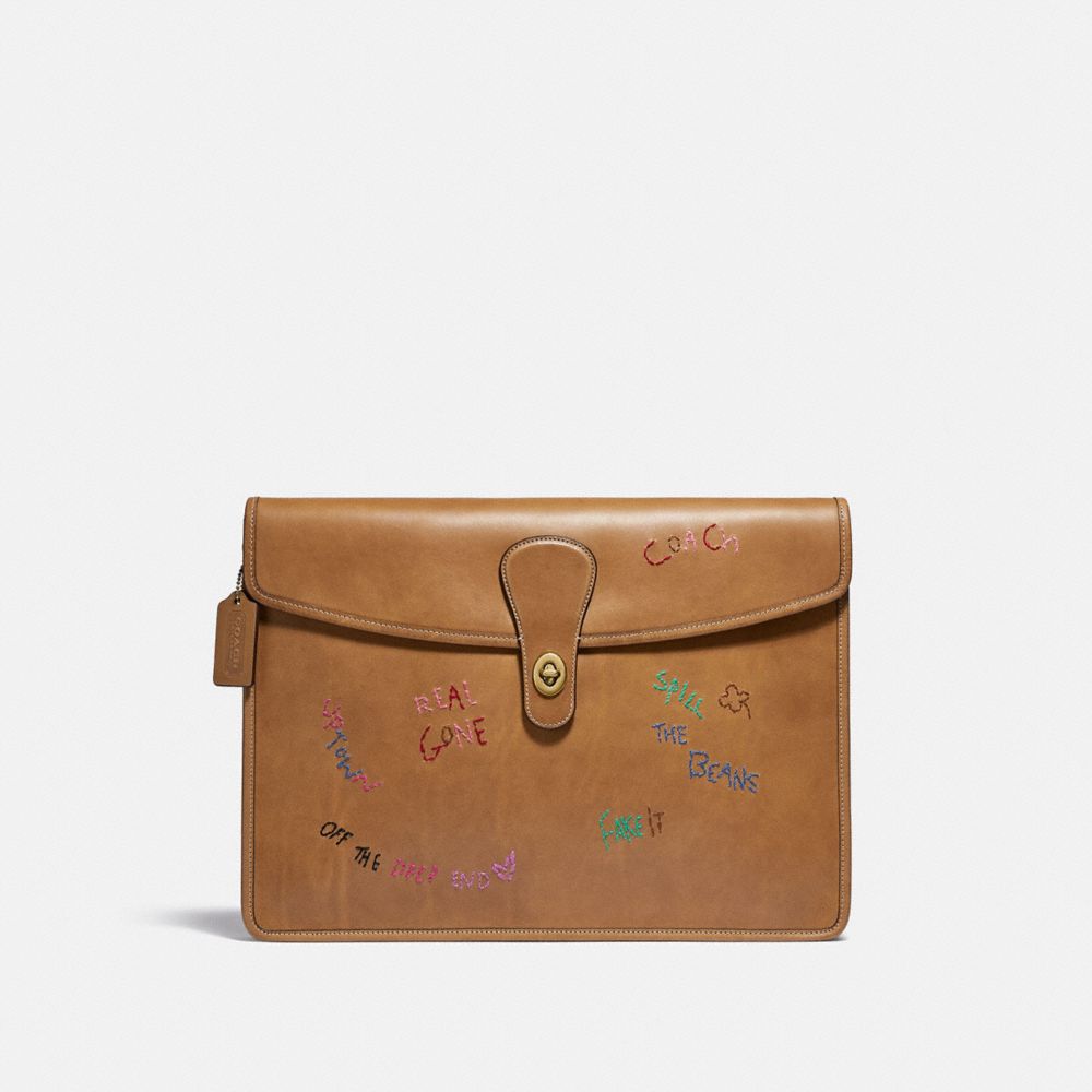 Leather best sale portfolio coach