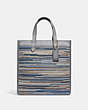 COACH®,FIELD TOTE IN UPWOVEN LEATHER,Upwoven Leather,Medium,Brass/Granite Multi,Front View